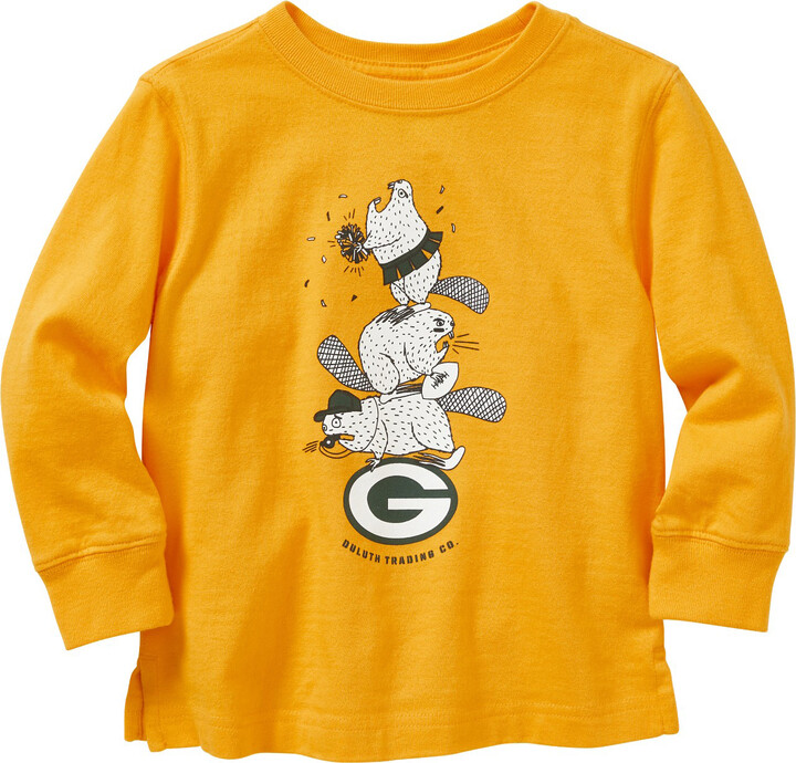 Preschool Duluth Trading Co. Gold Green Bay Packers Longtail Long Sleeve T-Shirt