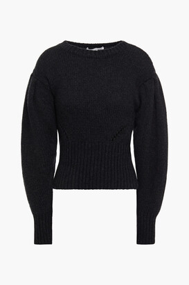Autumn Cashmere Gathered mélange knitted sweater