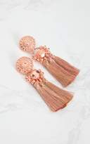 Thumbnail for your product : PrettyLittleThing Rose Gold Acrylic Bead Tassel Earring