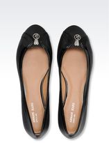Thumbnail for your product : Armani Jeans Leather Ballet Flat With Patent Details