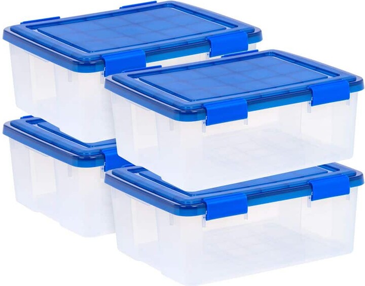 30 Qt./7.5 Gal. WeatherPro Clear Plastic Storage Tote (Set of 4)