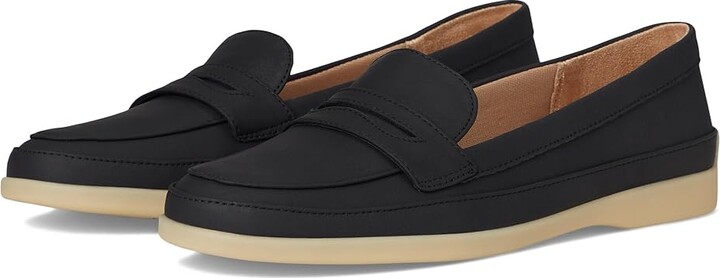 LifeStride Malta Loafer/Moc Women's Flat Shoes Black : 6 W (C), Leather/Textile