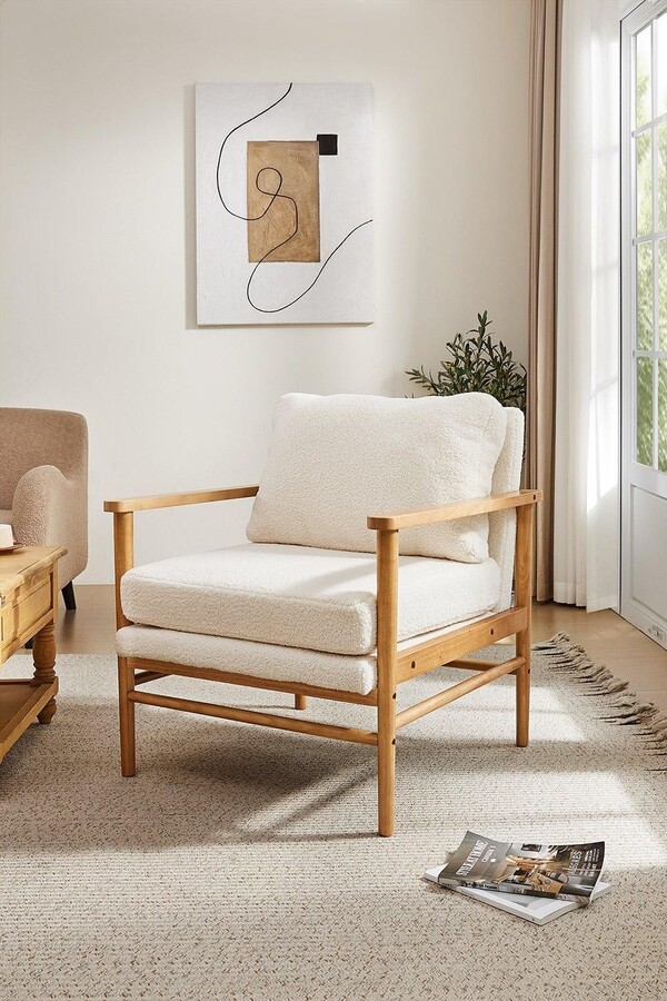 H&O Direct Teddy Bear Fur Wooden Armchair ShopStyle