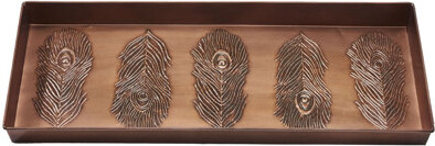 Home Furnishings by Larry Traverso Peacock 30 in. x 13 in. Non-Slip Indoor Boot Tray