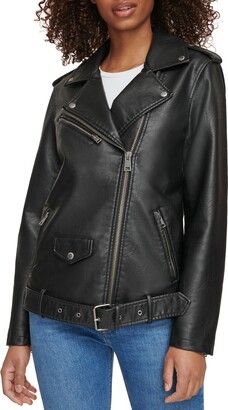 Levi's Longline Belted Faux Leather Moto Jacket