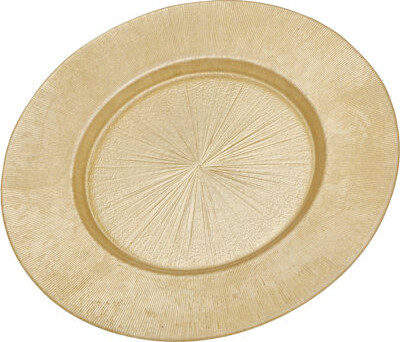 ChargeIt! by Jay Light Gold Antique Glass Charger Plate 13"D