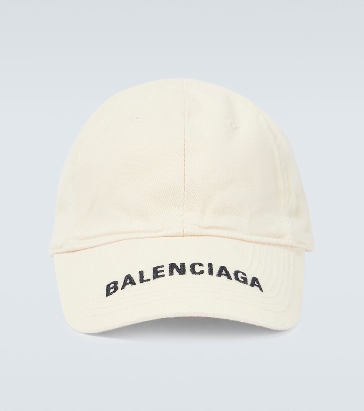 Balenciaga Logo cotton baseball cap - ShopStyle Hats