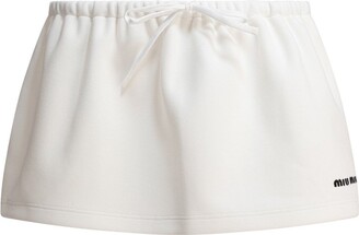 Miu Miu White Stretch Terry Fabric Skirt - ShopStyle