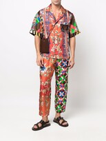 Thumbnail for your product : Pierre Louis Mascia Aloe patchwork silk shirt