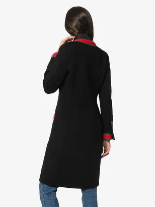Gucci web stripe wool coat