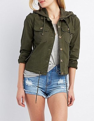 Charlotte Russe Hooded Cropped Anorak Jacket