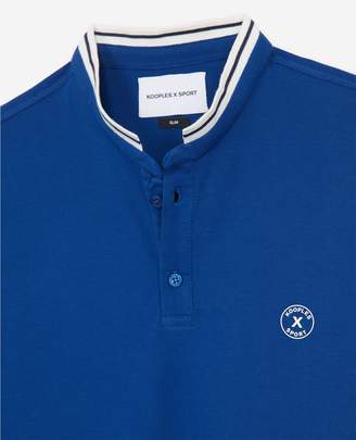 The Kooples Blue cotton pique polo shirt contrasting print