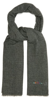 Paul Smith Topstitched Wool-blend Scarf - Grey