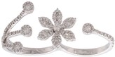 Thumbnail for your product : YEPREM 18kt White Gold Diamond Flower Two Finger Ring