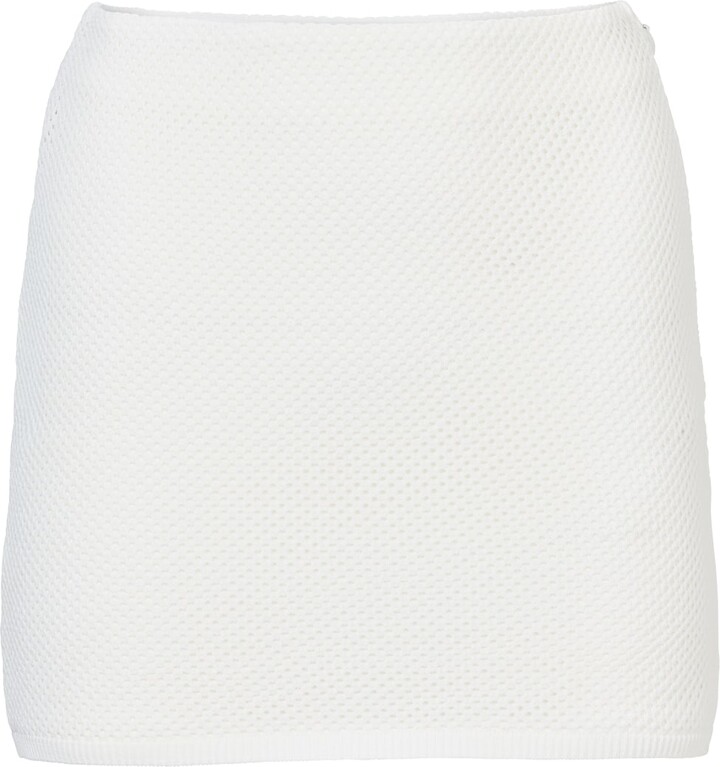 Mandasen White Amber Knit Skirt Ivory