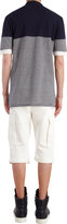 Thumbnail for your product : Balmain Striped Buttoned-shoulder Tee