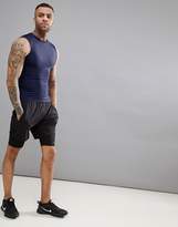Thumbnail for your product : ASOS 4505 Compression Sleeveless T-Shirt With Cut & Sew In Navy