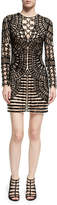 Thumbnail for your product : Jovani Long-Sleeve Spider Beaded Sheath Dress, Black Nude