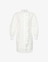 Thumbnail for your product : MSGM Ruffle-trim cotton-poplin shirt dress