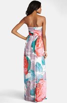 Thumbnail for your product : Donna Morgan Women's 'Laura' Print Strapless Sweetheart Chiffon Gown, Size 6 - Grey