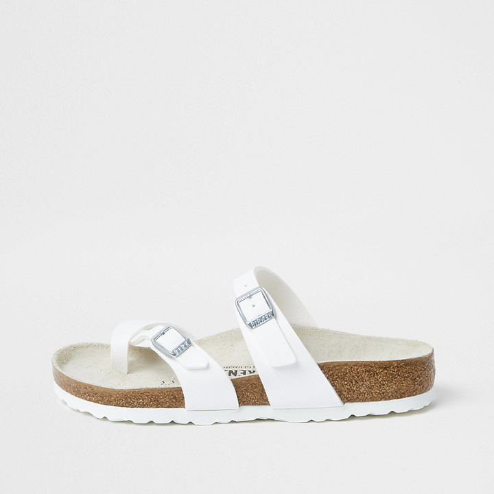 River Island Birkenstock white Mayari thong sandals - ShopStyle
