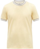 Thumbnail for your product : Brunello Cucinelli Striped-edge Cotton-jersey T-shirt - Yellow