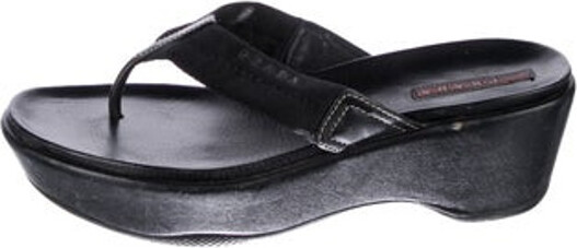 Prada Linea Rossa Leather Flip Flops - ShopStyle