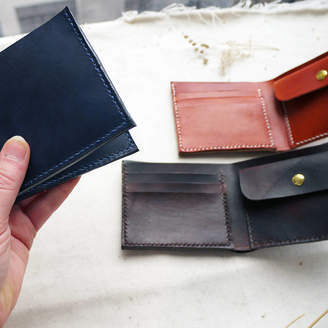 Tori Lo Designs Solid Colour Mens Leather Wallet. 3rd Anniversary Gift