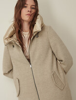 Thumbnail for your product : Marella Fama Beige Wool Quilted Coat with Hood
