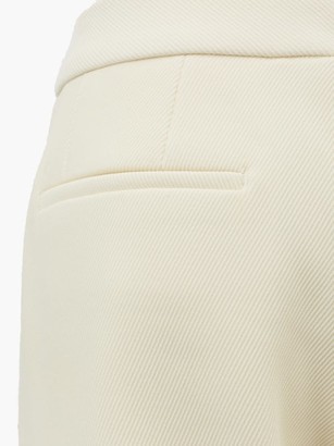 Marina Moscone Kick-flare Cotton-blend Twill Trousers - Ivory