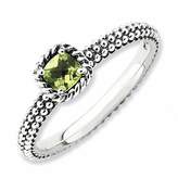 Thumbnail for your product : Zales Stackable Expressionsa 4.0mm Cushion-Cut Peridot Ring in Sterling Silver