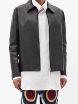Thumbnail for your product : Charles Jeffrey Loverboy Oversized Throat-latch Linen Shirt - White