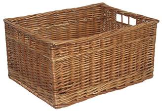 Camilla And Marc Red Hamper Double Steamed Open Storage Baskets Set of 4, Wicker, Brown, 23 x 47 x 34 cm