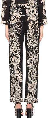 Valentino Floral-printed virgin wool crepe trousers