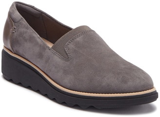 Clarks Sharon Dolly Suede Wedge Loafer