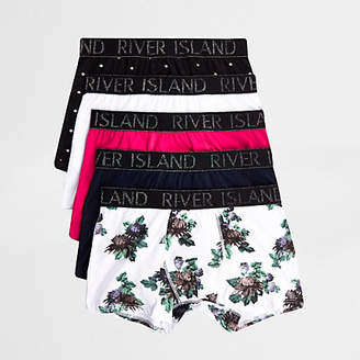 River Island Mens Pink floral print trunks multipack