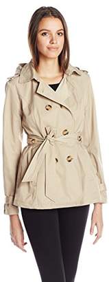 Madden Girl Women's Anorak Parka With Faux Fur Trim Hood