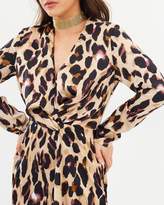 Thumbnail for your product : Missguided Leopard Print Wrap Front Maxi Dress