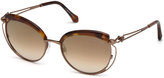 Thumbnail for your product : Roberto Cavalli Capped Metal Butterfly Sunglasses, Brown