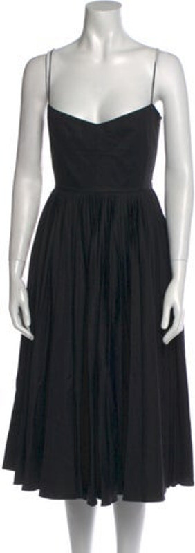 KHAITE Square Neckline Midi Length Dress - ShopStyle