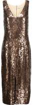 Thumbnail for your product : Alice + Olivia Tyra Sequined Crepe De Chine Midi Dress