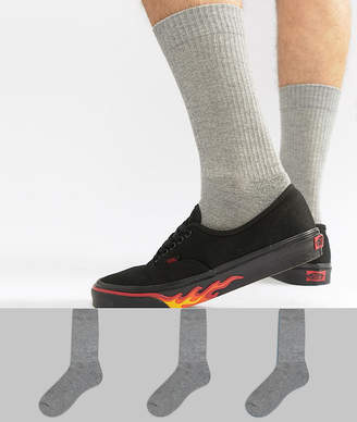 ASOS Design Sports Style Socks In Grey Marl 3 Pack