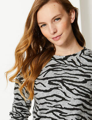 Marks and Spencer Animal Print Long Sleeve Sweatshirt