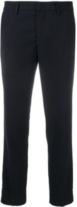 Fay Cropped Check Pattern Trousers