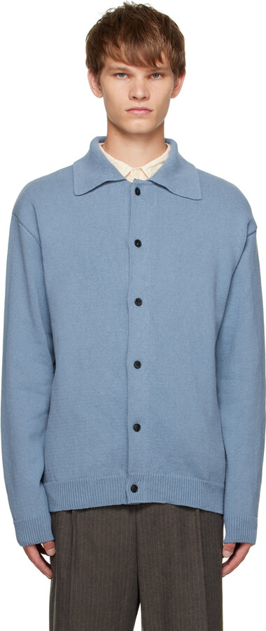 mfpen Blue Formal Polo Cardigan - ShopStyle