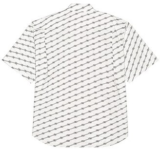 Balenciaga Short Sleeve Large Fit Shirt in White,Stripes