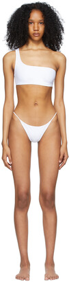 JADE SWIM White Apex One Shoulder & Bare Minimum Bikini