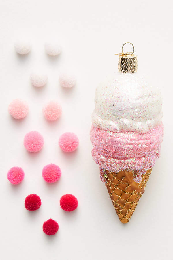 Anthropologie Ice Cream Cone Ornament