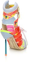 Thumbnail for your product : Jourdan Sophia Webster Lace-Up Leather & Fabric Sneaker Sandals