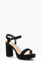 Thumbnail for your product : boohoo Extra Wide Fit Platform Two Part Heels